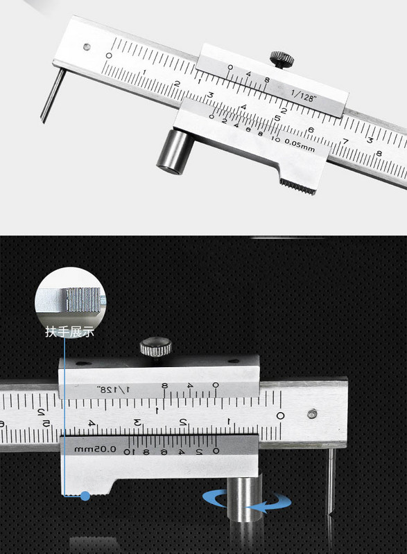 0-200 mm značkovací posuvný merací prístroj, ryhovadlo, meracie pravítko, merací nástroj 0,05 mm 0,1 mm