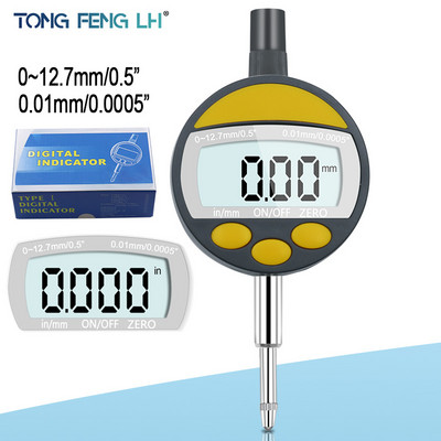 0-12,7 mm 1-meetrise digitaalse sihverplaadi indikaatori täppistööriist 0,01 mm 0,0005" testri tööriist