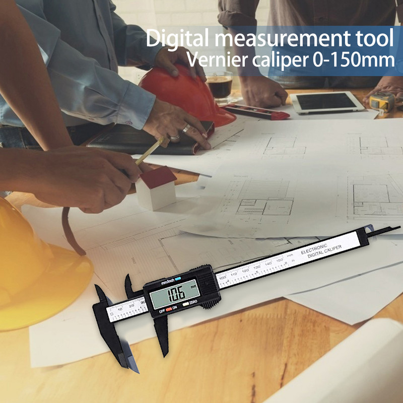 150 mm-es elektronikus digitális tolómérő műanyag tárcsa nóniusz tolómérő pachométer digitális mikrométer mérőeszközök