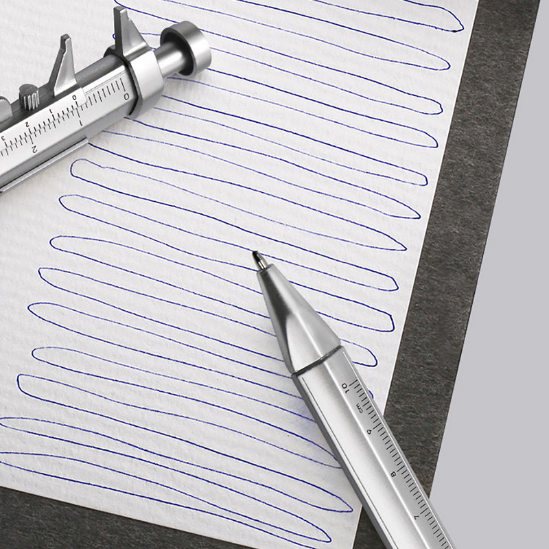 SAHTS Caliper Pen Ball-point 0.5mm Multifunctional Gel Cerneală Vernier Caliper Roller Ball Pen Instrument de măsurare Creativitate Papetarie