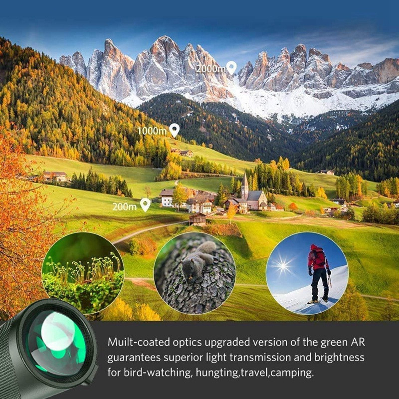 Telescop monocular HD 80X100 Monocular cu adaptor pentru suport pentru smartphone pentru observarea păsărilor, camping, drumeții