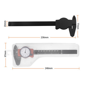 1PC циферблат дебеломер Измервателни инструменти Пластмасов шублер с часовник Високопрецизен циферблат Индикатор 0-150MM Инструмент за части