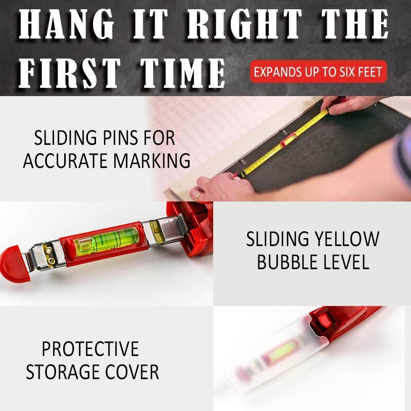 1 vnt. viskas viename paveikslėlio pakabinimo įrankis 200 cm lygio liniuotė nuotraukų rėmelio padėties nustatymo kalibravimas, nešiojamasis matas, tikslus įrankiai