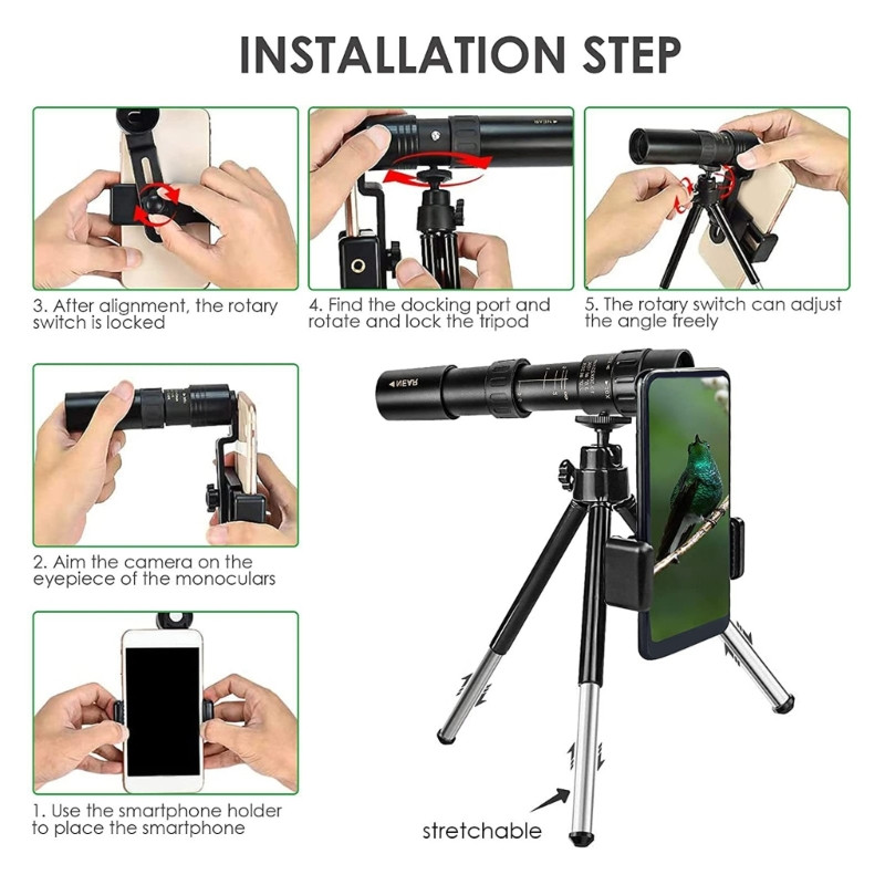 Suumiga kaasaskantav kvaliteetne metallist pikamaa monookul 094C