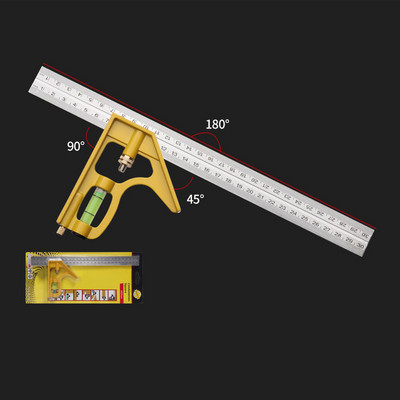 3 in 1 kombinācijas leņķa lineālu komplekts Engineer 300 mm regulējams vairāku kombināciju labās kvadrātveida transportiera mērīšanas rīku komplekts