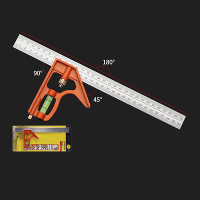 3 in 1 kombinācijas leņķa lineālu komplekts Engineer 300 mm regulējams vairāku kombināciju labās kvadrātveida transportiera mērīšanas rīku komplekts