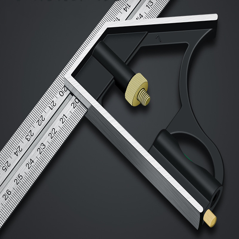 3 in 1 kombinācijas leņķa lineālu komplekts Engineer 300 mm regulējams vairāku kombināciju labās kvadrātveida transportiera mērīšanas rīku komplekts