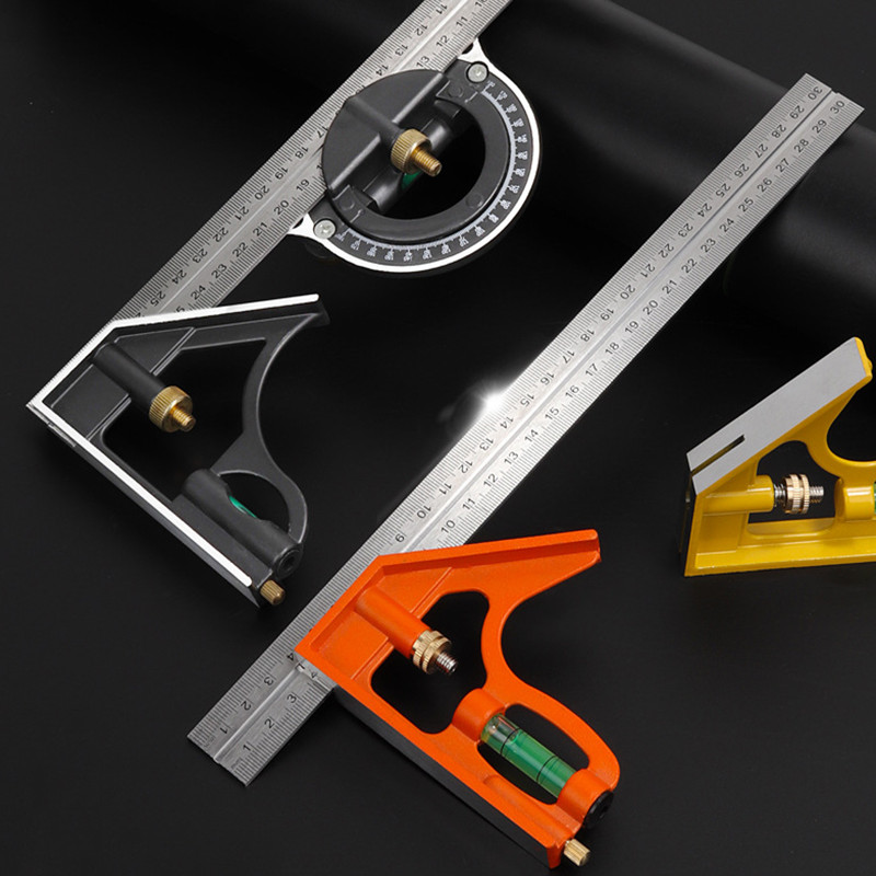 3 in 1 kombinācijas leņķa lineālu komplekts Engineer 300 mm regulējams vairāku kombināciju labās kvadrātveida transportiera mērīšanas rīku komplekts