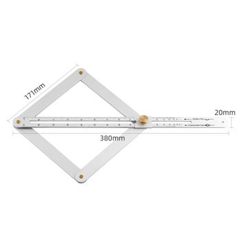 Скосен ъглов транспортир Метален многоъгълен инструмент Квадратен транспортир Цифрова ъглова линийка Търсачка Транспортир Ъгломер Гониометър