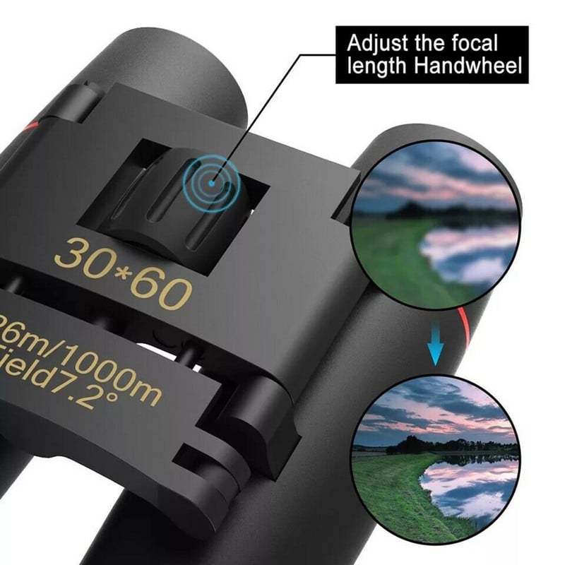 Binoclu compact cu lumină scăzută, vedere nocturnă, ocular mare, binoclu rezistent la apă pentru adulți și copii, putere mare, ușor WHS