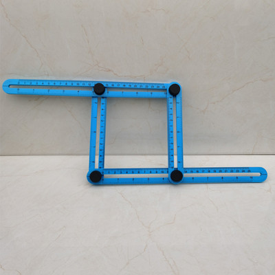 Praktické multifunkčné plastové pravítko so štyrmi skladacími nožičkami, metrická stupnica, meranie uhlov s odolnosťou a flexibilitou