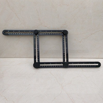 Praktické multifunkčné plastové pravítko so štyrmi skladacími nožičkami, metrická stupnica, meranie uhlov s odolnosťou a flexibilitou