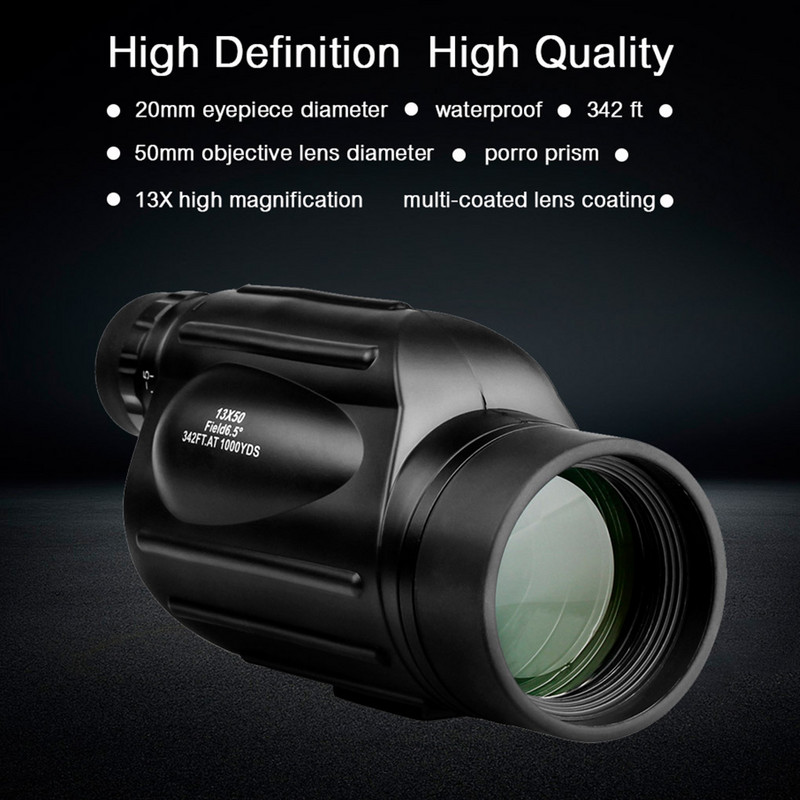 Φορητό αδιάβροχο τηλεσκόπιο 13x50 Birdwatching Monocular Outdoor Camping Κυνήγι Πεζοπορίας φορητό φορητό αδιάβροχο τηλεσκόπιο