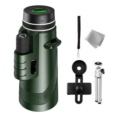 Telescop monocular cu suport pentru smartphone și trepied Prismă de mare putere 40x60 cu adaptor pentru telefon Trepied BAK4 prismă pentru păsări