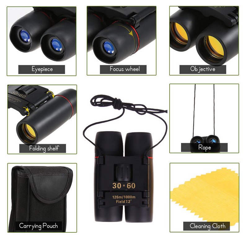 30x60 zoom optikai katonai távcső 126m/1000m távcső