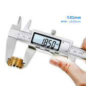 Digitális fém tolómérő 6 hüvelykes, 150 mm-es rozsdamentes acél nóniuszos féknyergek elektronikus mikrométeres mérőeszköz mélységmérő műszer