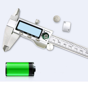 Цифров метален дебеломер 6 инча 150 мм дебеломер от неръждаема стомана Електронен микрометър Измервателен инструмент Инструмент за измерване на дълбочина