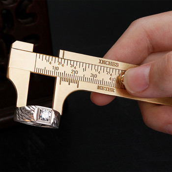 Единична скала / двойна скала Мини месингова скала 80/100 мм Плъзгащ се габарит Верниер Шублер Линийка Джобен инструмент за измерване Верниер Шублер