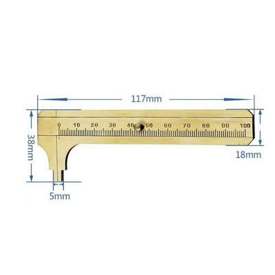 Jednorozmerné/dvojrozmerné mini mosadzné meradlo 80/100 mm, posuvné meradlo, pravítko, vreckové meracie nástroje