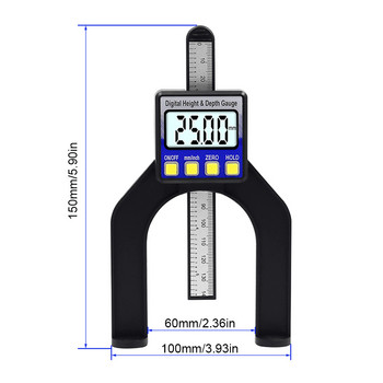 Ψηφιακή δαγκάνα βάθους 0-80mm LCD Δαγκάνες ύψους 0,01mm με μαγνητικά πόδια για εργαλεία μέτρησης ξύλου