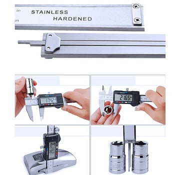 Дигитален дебеломер Vernier Metric с LCD дисплей 0-6 инча / 150 mm от неръждаема стомана Електронни инструменти за измерване на дълбочина