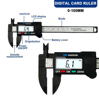 Mini Caliper Anti-scratch LCD Ψηφιακός Ηλεκτρονικός μετρητής δαγκάνας Vernier Χάρακας 0-100mm Μικρόμετρο Εργαλείο μέτρησης