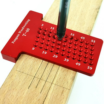 T60 Дървообработващ писец T-тип Wood Gauge Шублер Линийка Дърводелски измервателен инструмент Устойчив на износване и устойчив на ръжда Издръжлив
