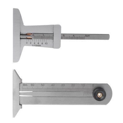 0-60 mm/0-50 mm autógumi gumiabroncs futófelület nóniusz mélységmérő rozsdamentes acél mérőszabály