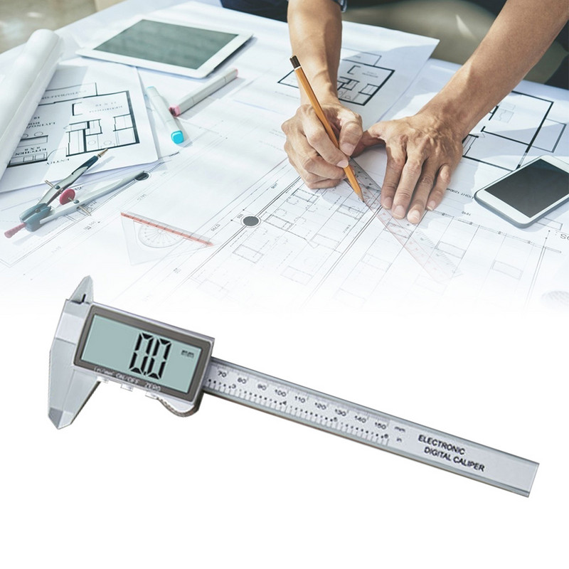 100/150mm șubler digital riglă de măsurare vernier cu ecran complet micrometru digital șubler instrument de măsurare din oțel inoxidabil