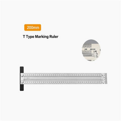 Kõrge täpsusega T-tüüpi ruudukujuline joonlaud 180mm/200mm/300mm/400mm alumiiniumsulamist scriber märgistusmõõtur puusepa tööriistad