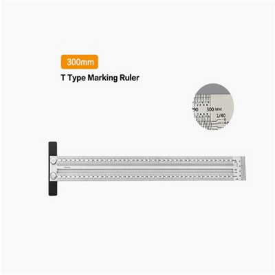 Kõrge täpsusega T-tüüpi ruudukujuline joonlaud 180mm/200mm/300mm/400mm alumiiniumsulamist scriber märgistusmõõtur puusepa tööriistad