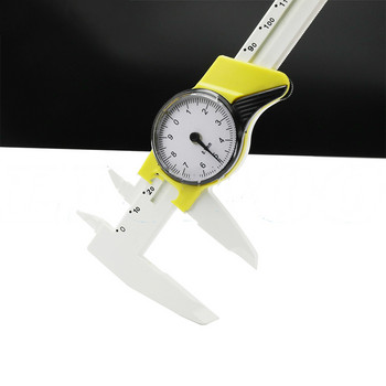 1 бр. 0-150 мм метрични инчове пластмасова карта за часовник с пластмасов шублер за часовник