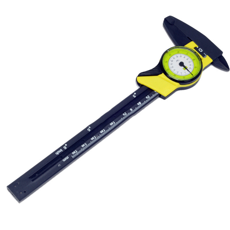 Card de ceas din plastic de 0-150 mm metric inch cu etrier din plastic pentru ceas