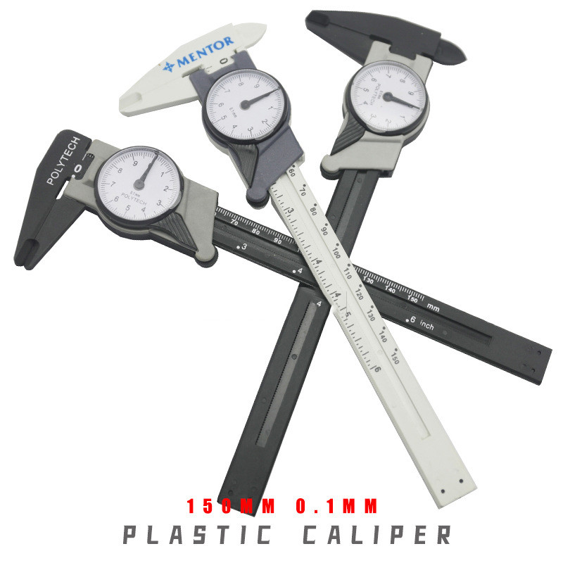 Card de ceas din plastic de 0-150 mm metric inch cu etrier din plastic pentru ceas