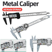 Etrier electronic digital 150mm 100mm Cadran din fibră de carbon Calibre Vernier Micrometru Instrument de măsurare Riglă digitală