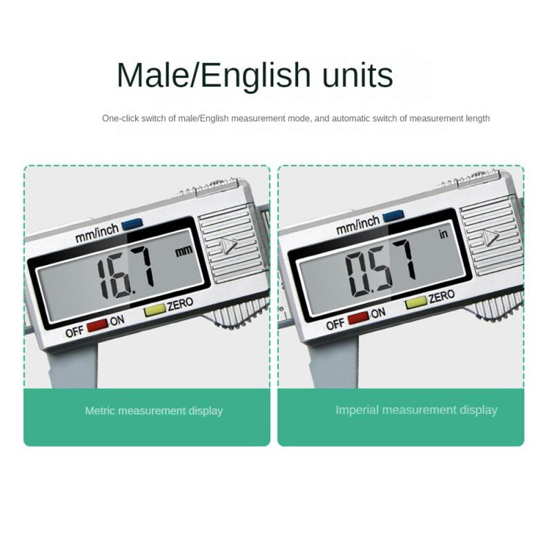 Etrier electronic digital 150mm 100mm Cadran din fibră de carbon Calibre Vernier Micrometru Instrument de măsurare Riglă digitală