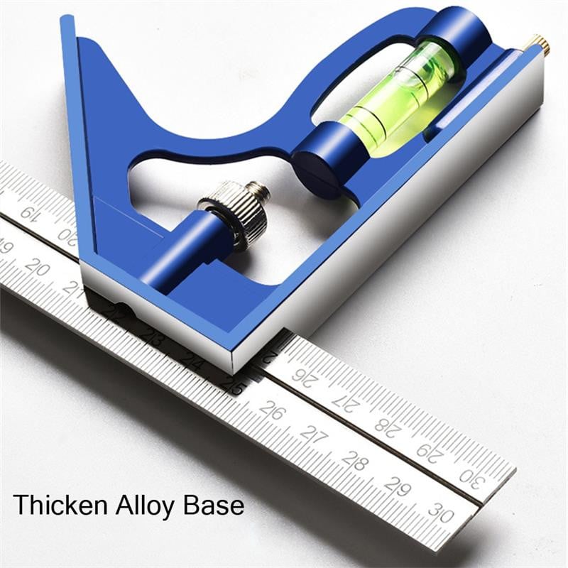 Pravítko z nehrdzavejúcej ocele, telo z zliatiny, profesionálny kombinovaný uholník, laserová kalibrácia, drevoobrábanie, uholník s tesárom