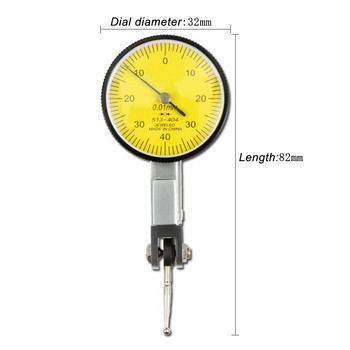 Циферблат Индикатор Измервателен инструмент Инструмент 0-0,8 мм 0,01 мм Нивомер Скала Прецизни метрични релси с лястовича опашка Индикатор за тест на циферблата