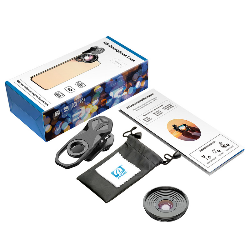 APEXEL hordozható optikai makrótelefon objektív 4K HD kamera mobiltelefon objektív készlet univerzális telefoncsipesz iOS Android összes okostelefonhoz