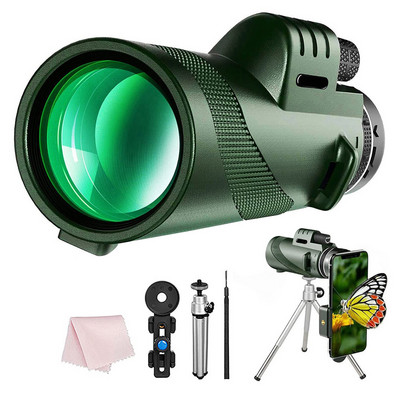 Telescop monocular HD 18X50mm Telescop cu rază lungă de acțiune cu/fără trepied clemă de telefon BAK4 Telescop cu prismă pentru vânătoare în aer liber pentru camping