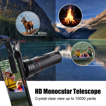 99x99 HD Монокъл с голямо увеличение Телескоп за нощно виждане при слаба светлина Неинфрачервен джобен Монокъл за лов при пътуване