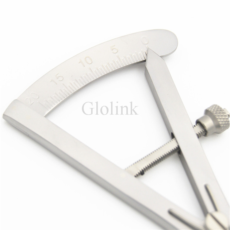 Divu plakstiņu mērīšanas lineāls, kosmētisks nerūsējošā tērauda aprīkojums, acu skalas oftalmoloģiskie instrumenti