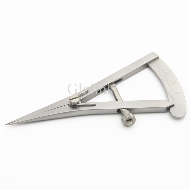 Divu plakstiņu mērīšanas lineāls, kosmētisks nerūsējošā tērauda aprīkojums, acu skalas oftalmoloģiskie instrumenti