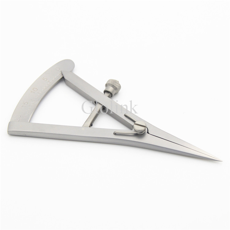 Divu plakstiņu mērīšanas lineāls, kosmētisks nerūsējošā tērauda aprīkojums, acu skalas oftalmoloģiskie instrumenti