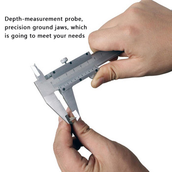 0-150 мм обхват Нониус Шублер Линийка от въглеродна стомана Дървена изработка Ръчна работа Прецизен инструмент за измерване