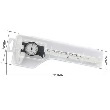 1 σετ 6 ιντσών 150 χιλιοστών Dial Caliper Plastic Vernier Caliper 4 Way Gauge Μικρόμετρο φορητό πλαστικό μετρητή ταινίας δαγκάνα μέτρησης