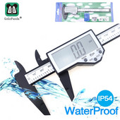 Șubler Vernier din plastic de înaltă calitate 150 mm 6 inch Precizie 0,01 mm LCD Afișaj digital Mm inch IP54 Impermeabil