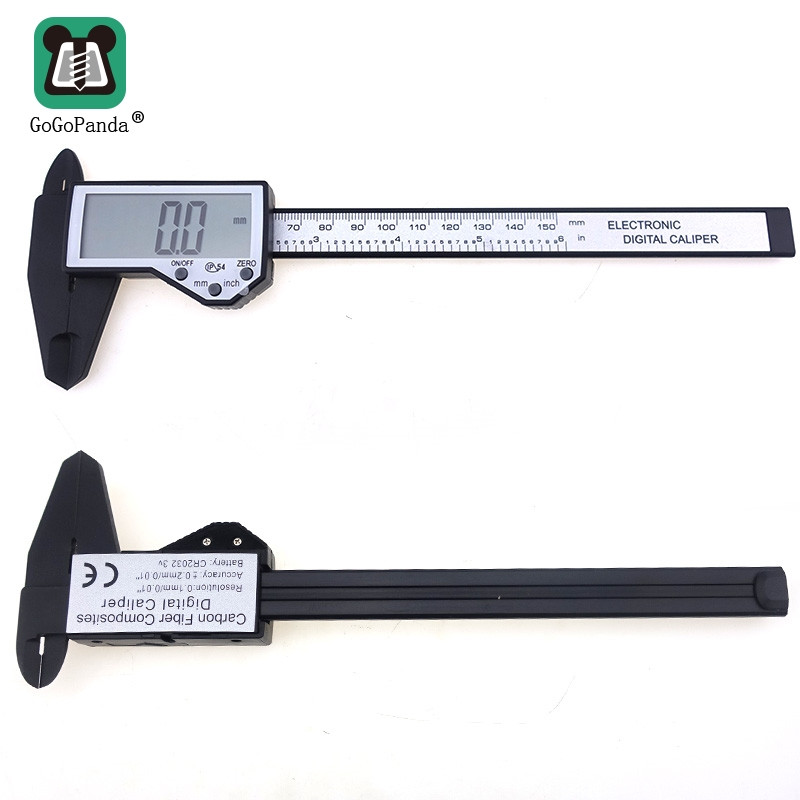 Șubler Vernier din plastic de înaltă calitate 150 mm 6 inch Precizie 0,01 mm LCD Afișaj digital Mm inch IP54 Impermeabil