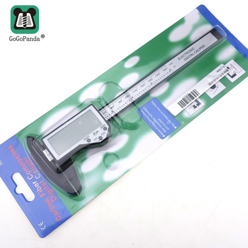 Șubler Vernier din plastic de înaltă calitate 150 mm 6 inch Precizie 0,01 mm LCD Afișaj digital Mm inch IP54 Impermeabil