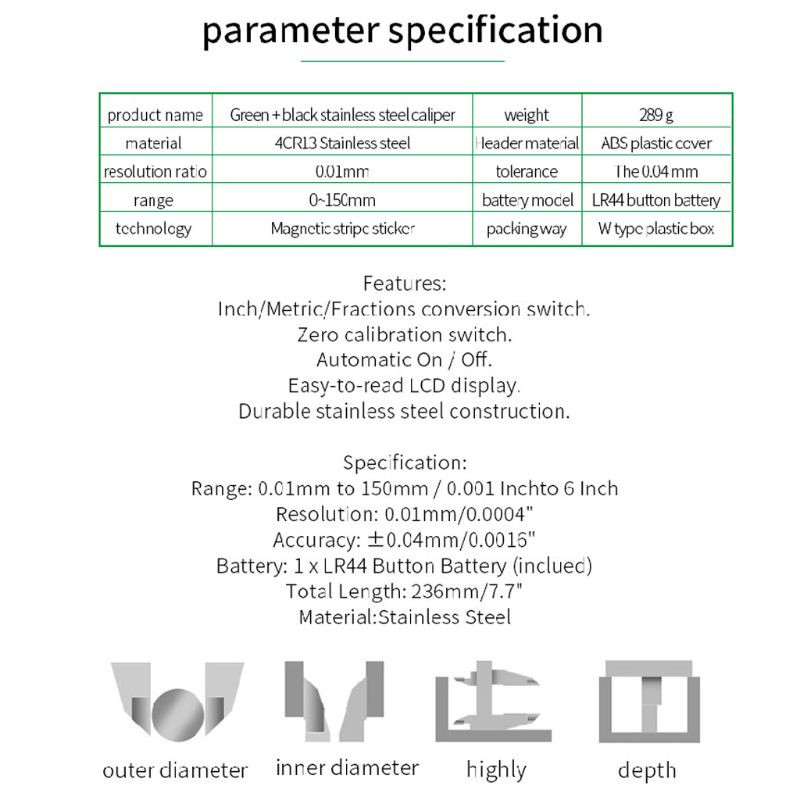 Digitālā suporta mērīšanas rīks 6 collas/150 mm elektroniskie suporti mikrometrs Vernjē suporta mērīšana collās